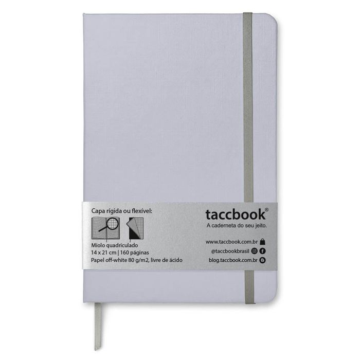Caderno Quadriculado taccbook® cor Cinza 14x21 cm
