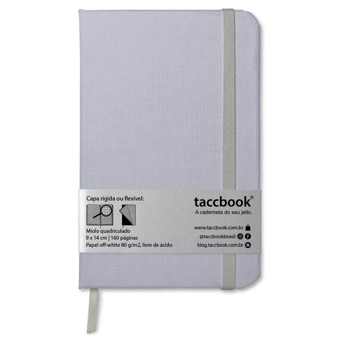 Caderneta Quadriculada taccbook® cor Cinza 9x14 cm