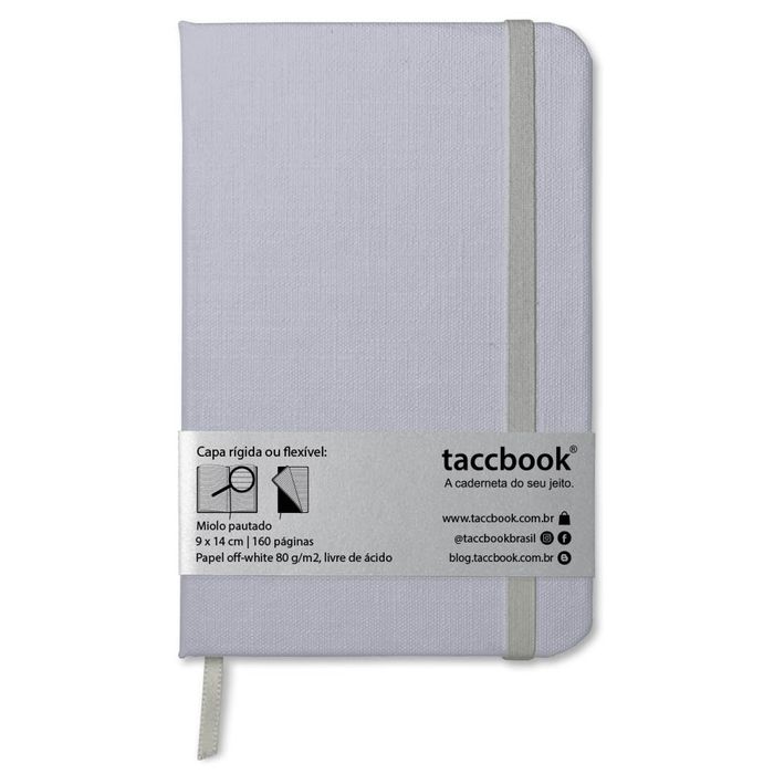 Caderneta Pautada taccbook® cor Cinza 9x14 cm