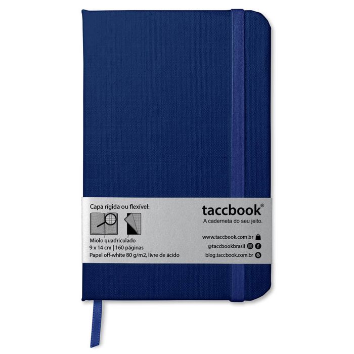 Caderneta Quadriculada taccbook® cor Azul Naval 9x14 cm