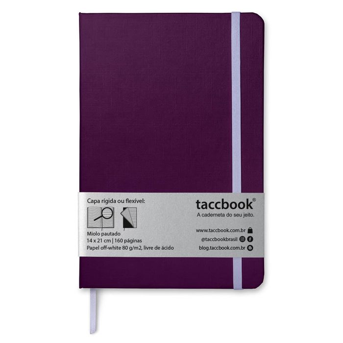 Caderno Pautado taccbook® cor Púrpura 14x21 cm
