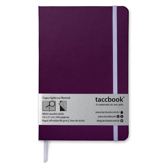 Caderneta Quadriculada taccbook® cor Púrpura 9x14 cm