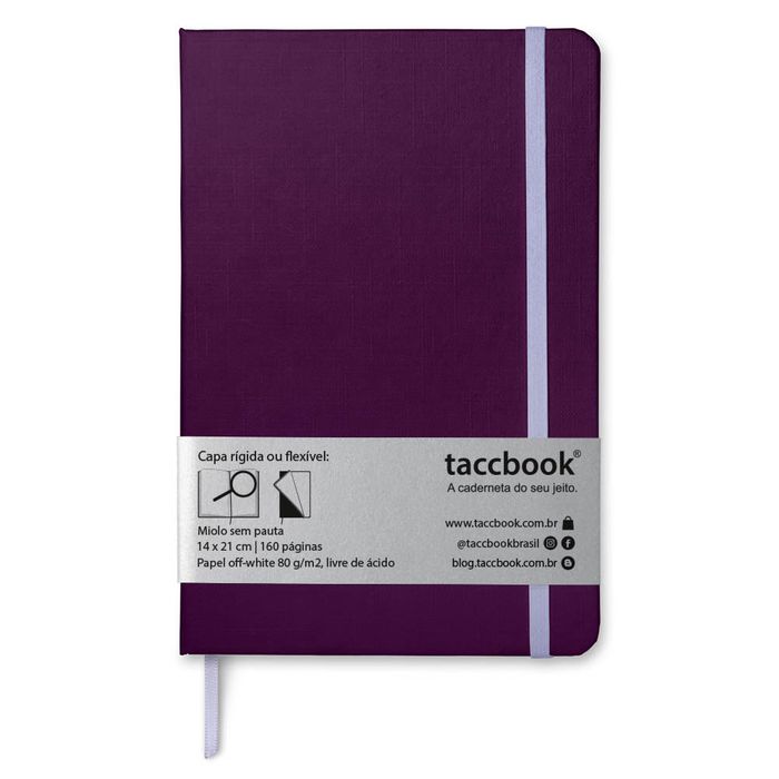 Caderneta Sem pauta taccbook® cor Púrpura 9x14 cm