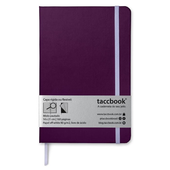 Caderneta Pautada taccbook® cor Púrpura 9x14 cm