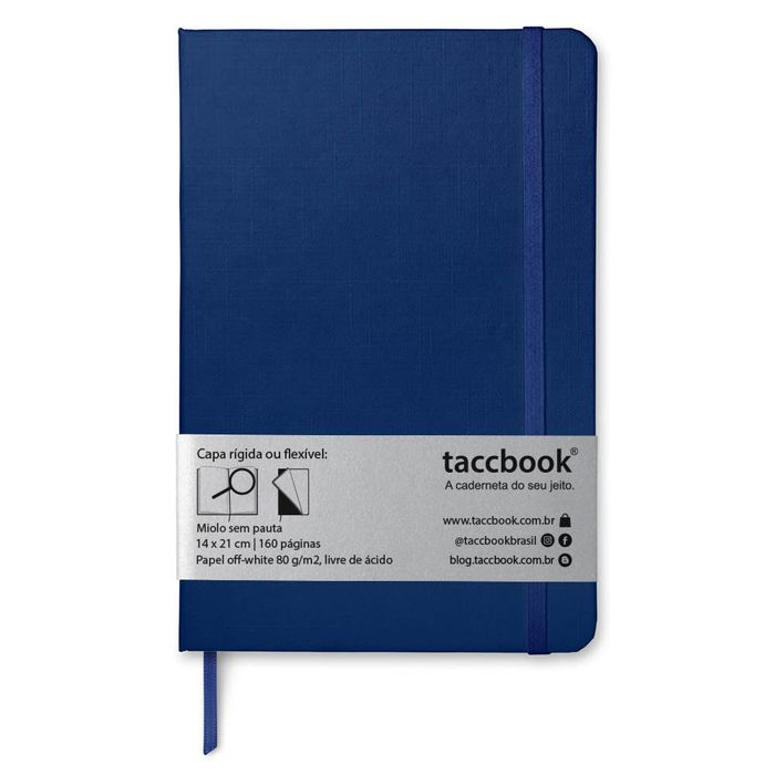Caderno Sem pauta taccbook® cor Azul Naval 14x21 cm