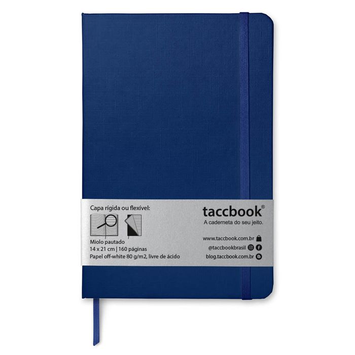 Caderno Pautado taccbook® cor Azul Naval 14x21 cm