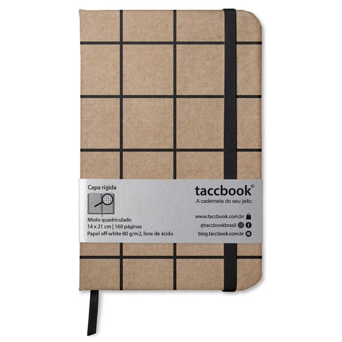 Caderneta Quadriculada taccbook® Kraft 9x14 cm