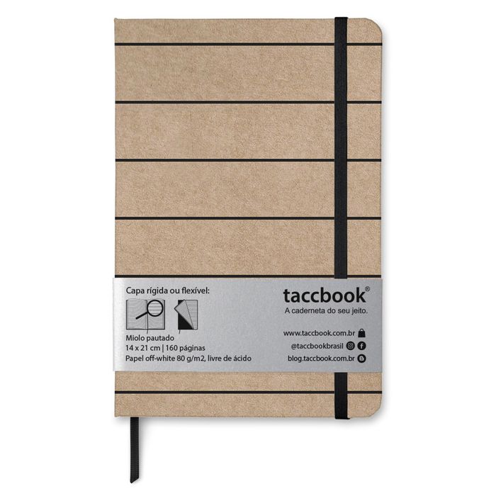Caderno Pautado taccbook® Kraft 14x21 cm