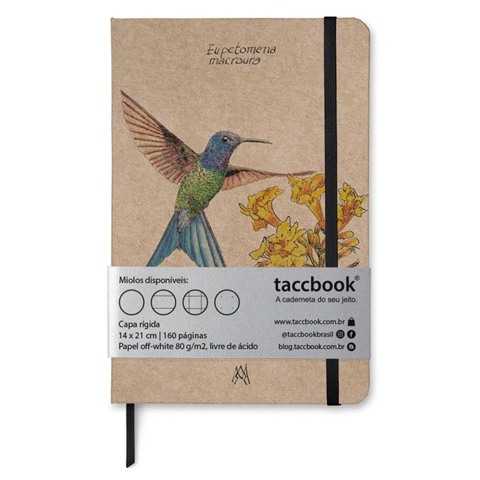 Caderno taccbook® kraft - Beija-flor-tesoura - Eupetomena macroura de Murilo Romeiro 14x21 Cm