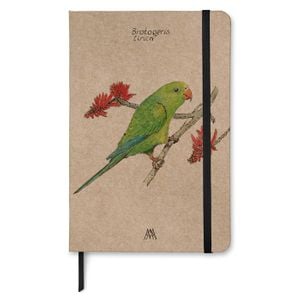 Caderno Kraft taccbook® Periquito Rico (Brotogeris tirica) 14x21 cm