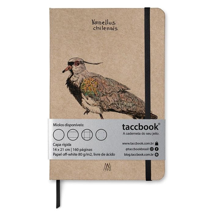 Caderno Kraft taccbook® Quero-quero (vanellus chilensis) 14x21 cm
