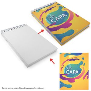 Caderno de desenho/sketchbook com Capa Personalizada 21x32 cm