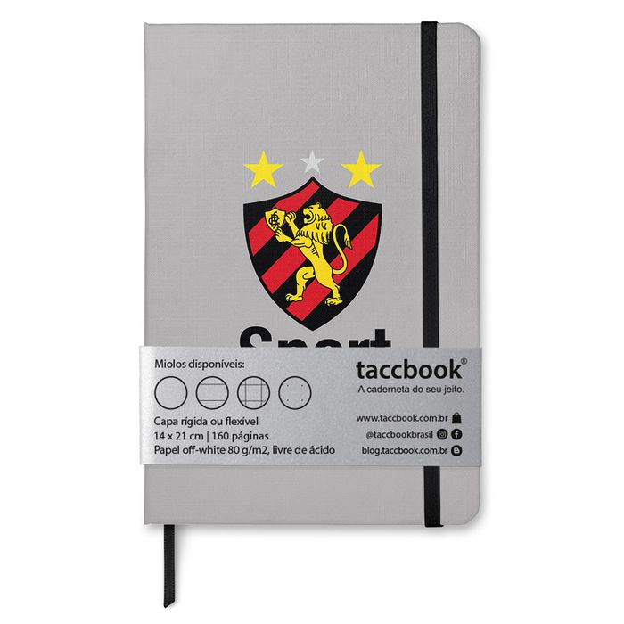 Caderno taccbook® - Sport Recife - Cinza - 14x21 cm