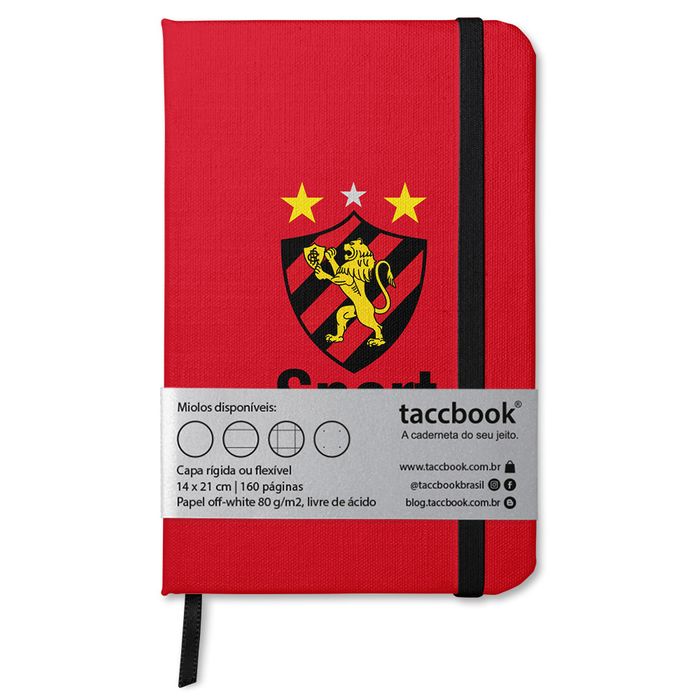 Caderno taccbook® - Sport Recife - Vermelha - 9x14 cm
