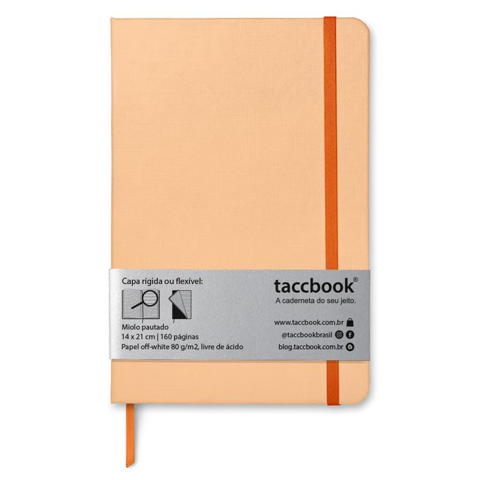 Caderno Pautado taccbook® cor Laranja (pastel) 14x21 cm