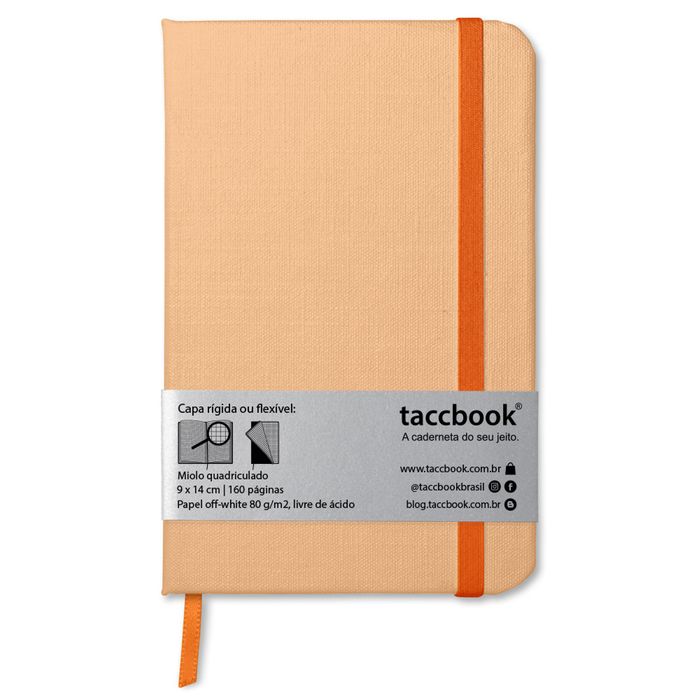 Caderneta Quadriculada taccbook® cor Laranja (pastel) 9x14 cm
