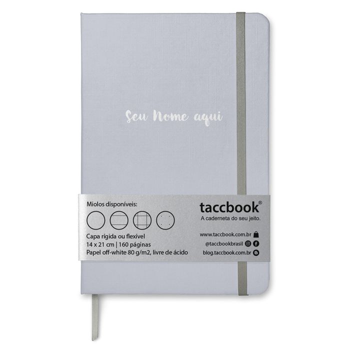 Caderno Com Nome Personalizado taccbook® cor Cinza 14x21