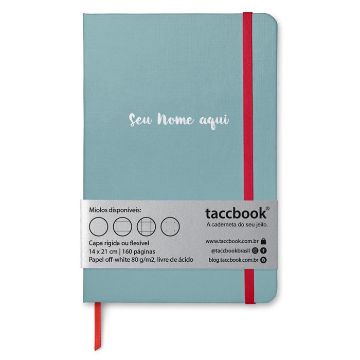 Caderno Com Nome Personalizado taccbook® cor Verde Persa 14x21