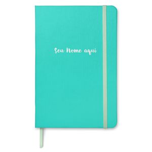 Caderno Com Nome Personalizado taccbook® cor Verde Agua 14x21