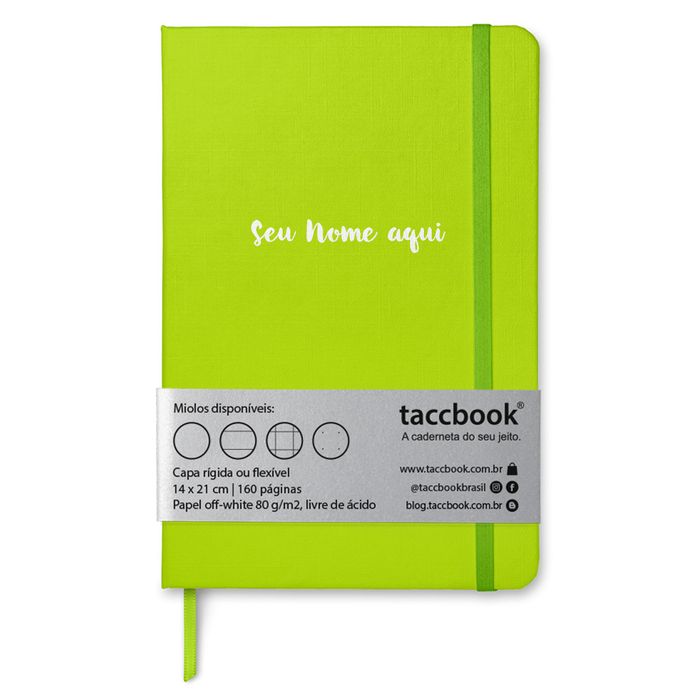 Caderno Com Nome Personalizado taccbook® cor Lima 14x21