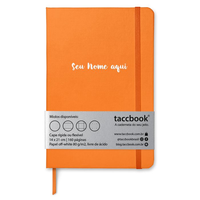 Caderno Com Nome Personalizado taccbook® cor Laranja 14x21