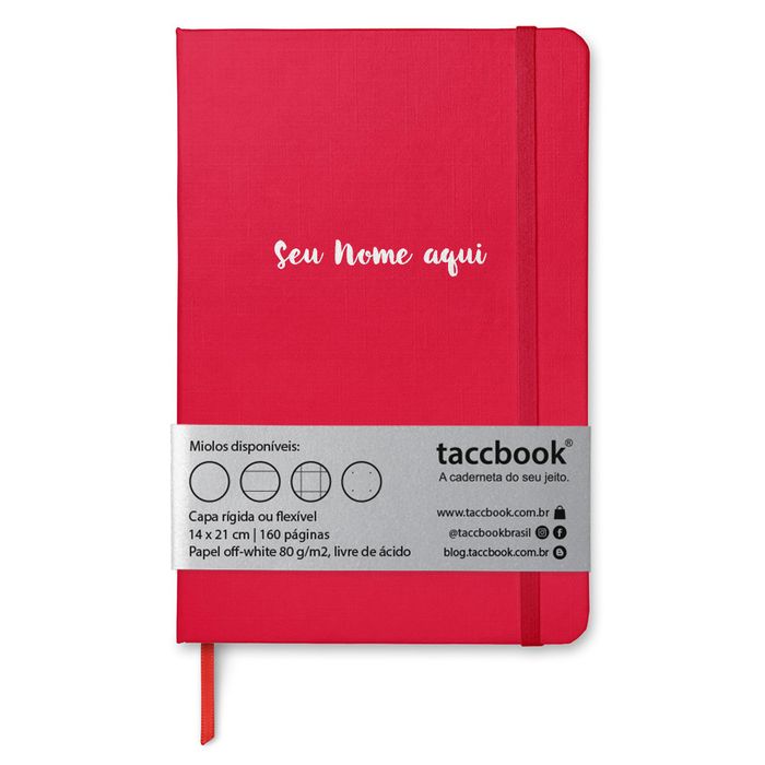Caderno Com Nome Personalizado taccbook® cor Vermelho 14x21