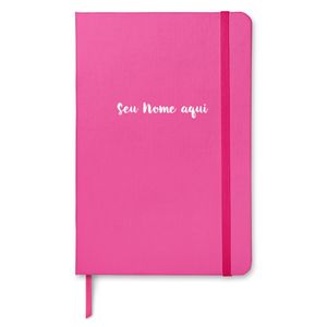 Caderno Com Nome Personalizado taccbook® cor Rosa 14x21