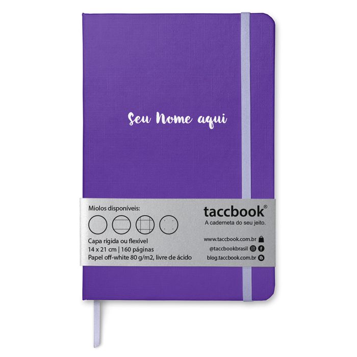 Caderno Com Nome Personalizado taccbook® cor Ametista 14x21