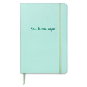 Caderno Com Nome Personalizado taccbook® cor Agua Marinha (Pastel) 14x21