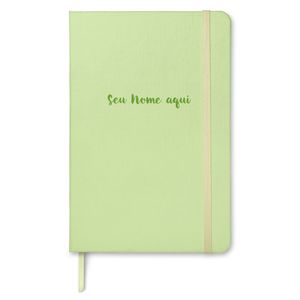Caderno Com Nome Personalizado taccbook® cor Verde (Pastel) 14x21