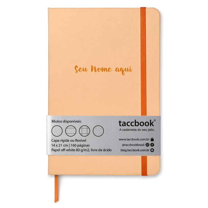 Caderno Com Nome Personalizado taccbook® cor Laranja (Pastel) 14x21