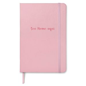 Caderno Com Nome Personalizado taccbook® cor Rosa (Pastel) 14x21
