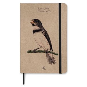 Caderno Kraft taccbook® Coleirinho (Sporophila caerulescens) 14x21 cm