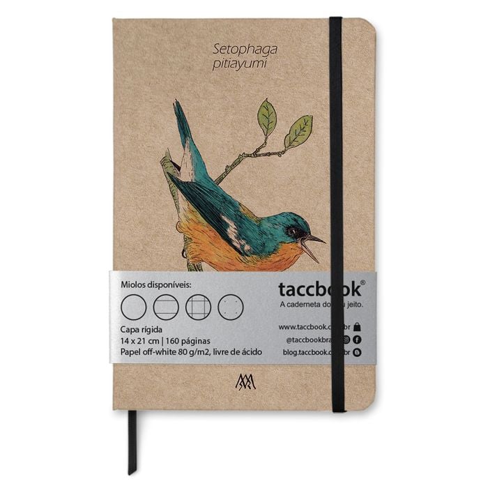 Caderno Kraft taccbook® Mariquita (Setophaga pitiayumi) 14x21 cm