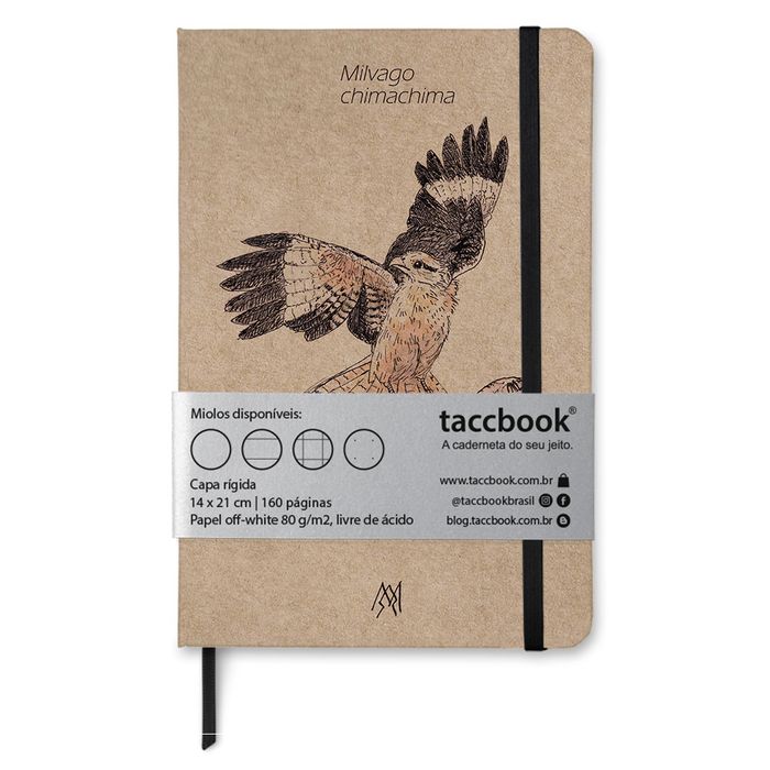 Caderno Kraft taccbook® Carrapateiro (Milvago chimachima) 14x21 Cm