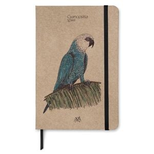 Caderno Kraft taccbook® Ararinha Azul (Cyanopsitta spixii) 14x21 Cm
