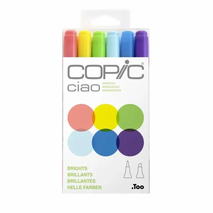 Copic CIAO - Kit C/6 Cores BRIGHTS (Brilhantes)