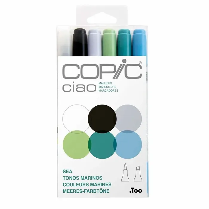 Copic CIAO - Kit C/6 Cores SEA (Tons marinhos)