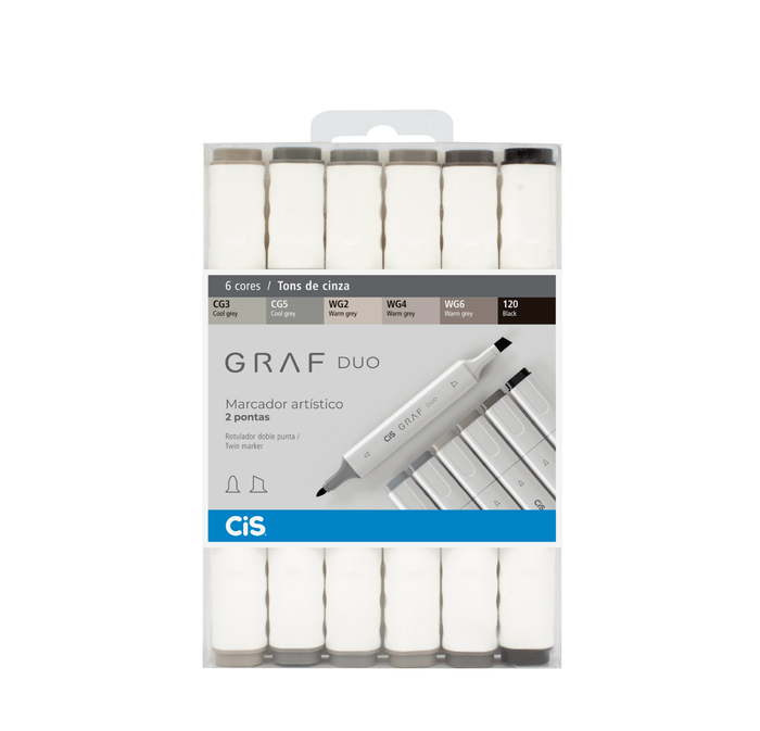 GRAF Duo - Kit Tons de cinza: 6 cores