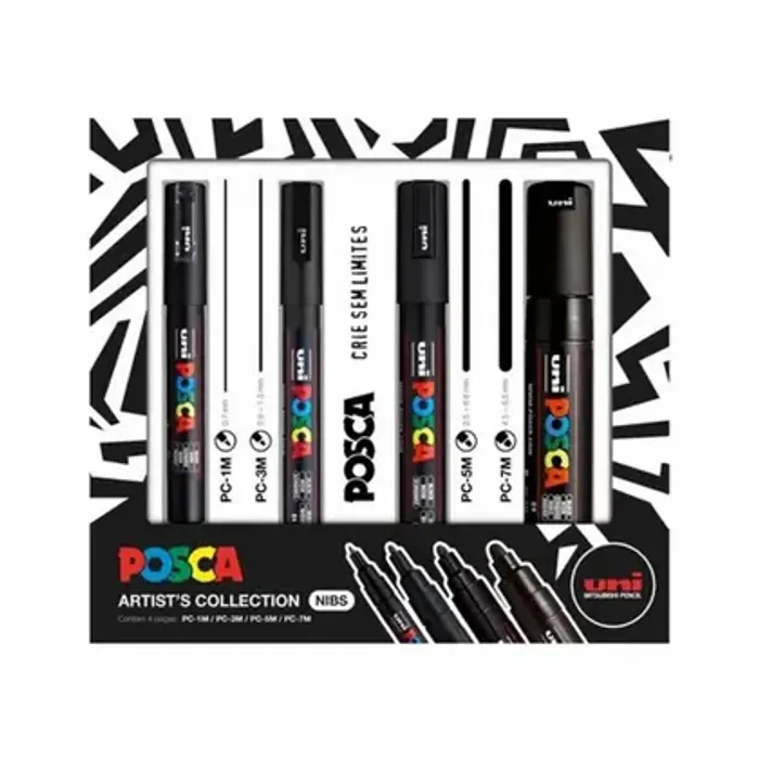 Posca - ARTIST’S COLLECTION c/ 4 (pretas)