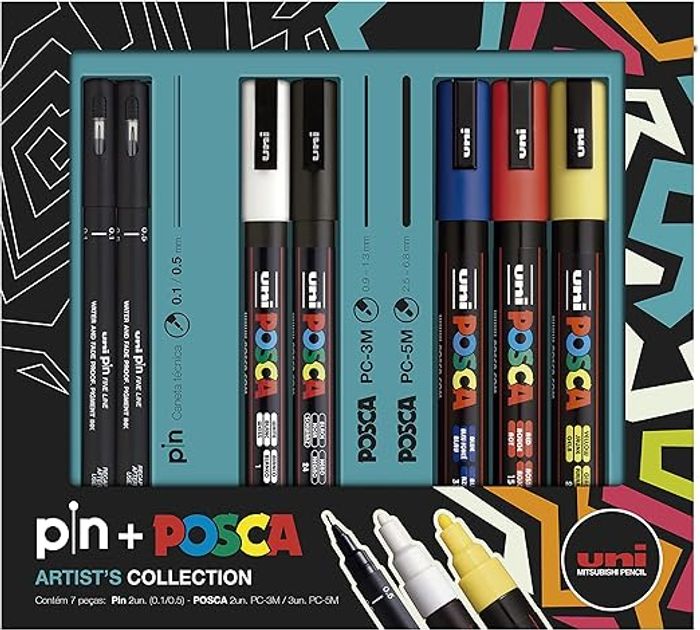 Posca - ARTIST’S COLLECTION c/ 5 cores + 2 pin