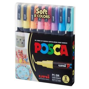 Posca - PC-3M- 8 Cores Pastéis