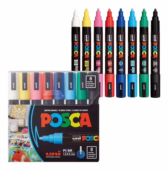 Posca - PC-5M - 8 Cores Básicas