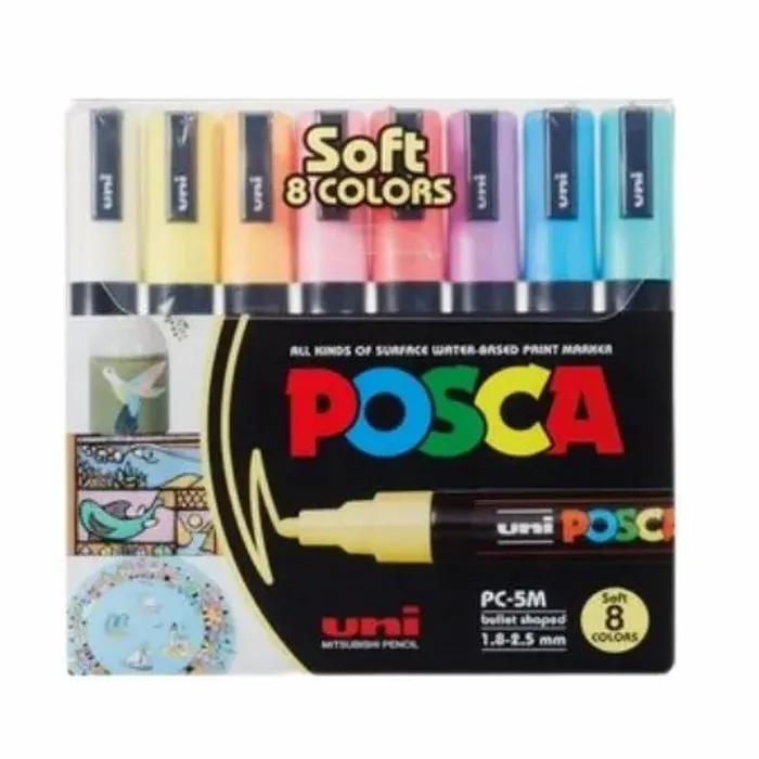 Posca - PC-5M- 8 Cores Pastéis