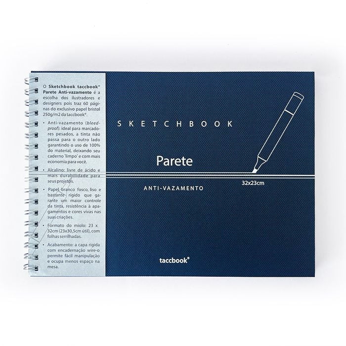 Sketchbook taccbook® Parete 32x23cm | Bristol Anti-vazamento (BleedProof) 312g/m²
