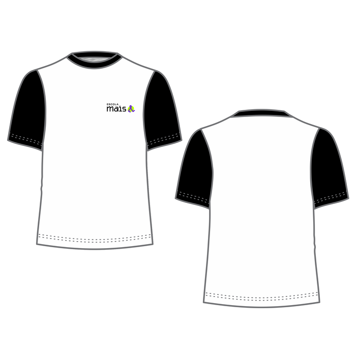 Camiseta Unissex Mc Branco E Preto Escola Mais 2023