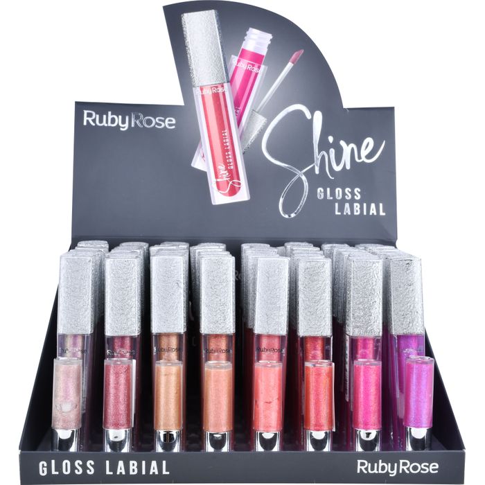 Box - Gloss Labial - Shine - Ruby Rose  - HB8224BX