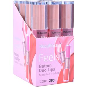 Box - Batom Duo Lips Feels 360 - Ruby Rose  - HB8225360BX