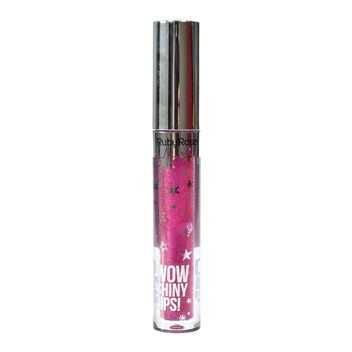 Gloss Labial Wow Shiny Lips Glitter Rosa 66 - Ruby Rose - HB821866