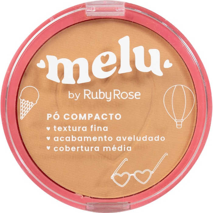 PÓ FACIAL COMPACTO MELU RR8533 MC60 RUBYROSE